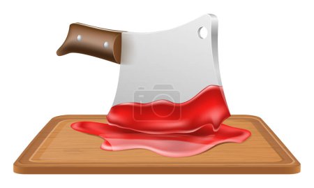 Illustration for Butcher chef knife for cutting meat vector illustration isolated on white background - Royalty Free Image