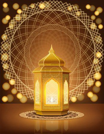 Téléchargez les illustrations : Lanterne musulmane attribut de religion stock vectoriel illustration - en licence libre de droit