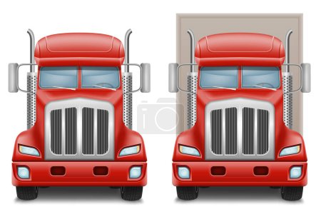 Illustration for Freight truck car delivery cargo anl big vector illustration isolated on white background - Royalty Free Image