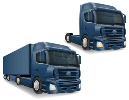 Ilustración de Camión de carga entrega de coches de carga anl gran vector ilustración aislado sobre fondo blanco - Imagen libre de derechos