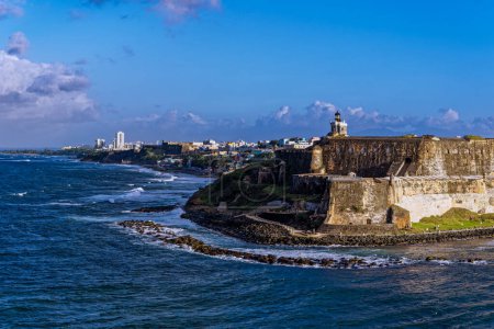 Photo for SAN JUAN, PUERTO RICO - January 16, 2024: San Juan serves as a major tourist hub to the rest of the Caribbean. Not only from the Luis Munoz Marin International airport, but from the cruise ship port. - Royalty Free Image