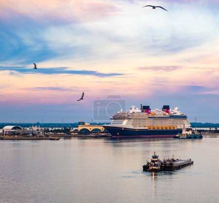 Photo for Cape Canaveral, Florida - January 28, 2024: Cape Canaveral is home to Port Canaveral, one of the busiest cruise ports in the world, and is part of a region known as the Space Coast. - Royalty Free Image
