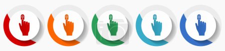 Oxymètre, set d'icônes vectorielles pour moniteur de saturation sanguine, icônes plates pour la conception de logo, webdesign et applications mobiles, boutons ronds colorés