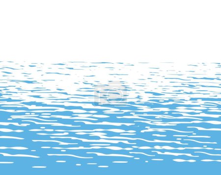 Imagen vectorial de la textura azul del agua de mar con las ondas y las olas.