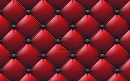 Ilustración de Patrón sin aspecto vectorial de la imagen de la lujosa tapicería roja con los botones negros metálicos. - Imagen libre de derechos