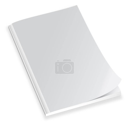 Illustration for Vector image of the closed magazine with a blank cover isolated on the white background. - Royalty Free Image