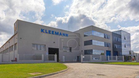 Photo for Simanovci, Serbia - August 22, 2022: Kleemann Elevator Company Manufacturing Facility Building. - Royalty Free Image