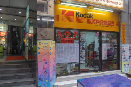 Photo for Hong Kong, China - April 26, 2017: Kodak Express Photography and Print Shop Queens Road Central Sheung Wan. - Royalty Free Image