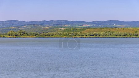 Photo for Pavlovac Lake Kudos With Fruska Gora Mountain Range Vojvodina Serbia Summer Day - Royalty Free Image
