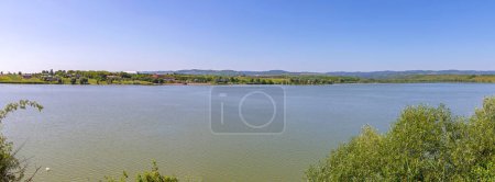 Photo for Panorama of Pavlovac Lake Clean Water Kurdos Summer Day Vojovodina - Royalty Free Image