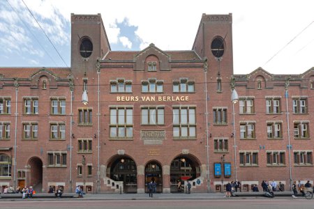 Photo for Amsterdam, Netherlands - May 16, 2018: Events Venue Conference and Exhibition Centre Beurs Van Berlage Building at Damrak Street. - Royalty Free Image