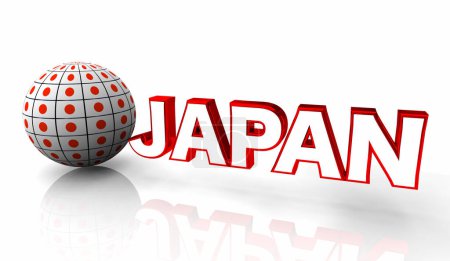 Téléchargez les photos : Japon Globe World Country Flag Nation Illustration 3D - en image libre de droit