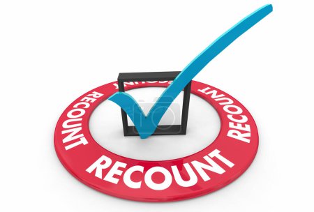 Photo for Recount Check Mark Box Election Verified Certified 3d Illustration - Royalty Free Image