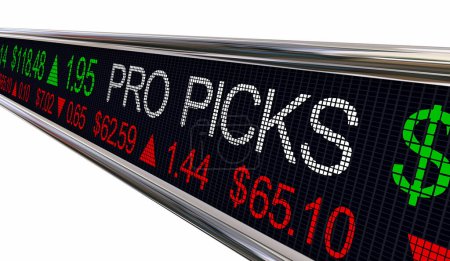 Téléchargez les photos : Pro Picks Stock Market Tips Advice Buy Sell Opportunity 3d Illustration - en image libre de droit