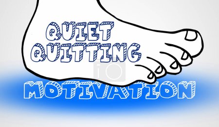 Foto de Quiet Quitting Foot Stomping Motivation Ambition Attitude 3d Illustration - Imagen libre de derechos