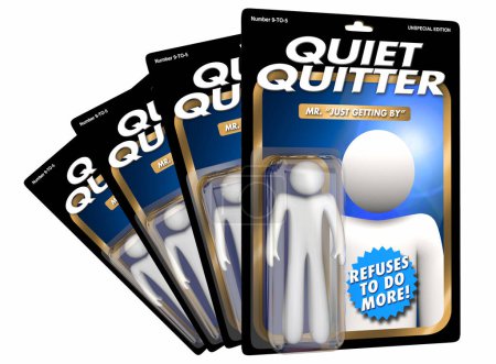 Photo for Quiet Quitter Worker Employee No Extra Effort Action Figure 3d Illustration - Royalty Free Image