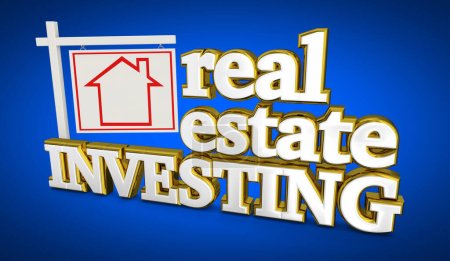 Photo for Real Estate Investing Property Management Rent Landlord Sign 3d Illustration - Royalty Free Image