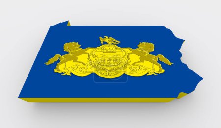 Foto de Pennsylvania State Flag Map PA Background 3d Illustration - Imagen libre de derechos