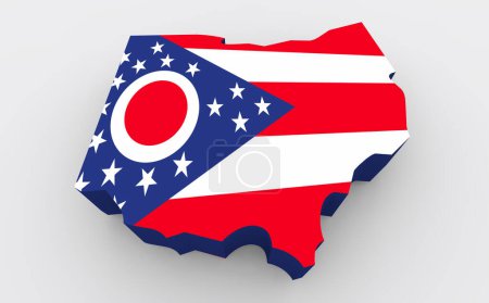 Foto de Ohio State Flag Map OH Background 3d Illustration - Imagen libre de derechos
