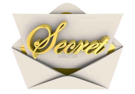 Téléchargez les photos : Secret Letter Open Envelope Note Private Classified Sensitive Information Clue 3d Illustration - en image libre de droit