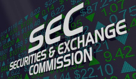 SEC Securities and Exchange Commission Réglementation boursière 3d Illustration