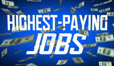 Téléchargez les photos : Les emplois les mieux rémunérés font plus d'argent Gains de carrière Potentiel Illustration 3d - en image libre de droit