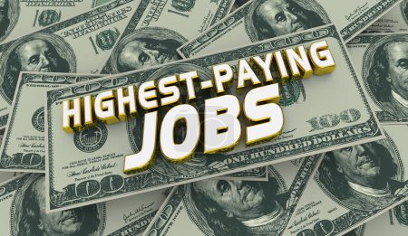 Meistbezahlte Jobs Karrierepotenzial macht das meiste Geld Einkommen Dollar 3d Illustration