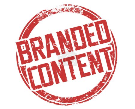 Branded Content Stamp Round Red Words Social Media Creator Illustration