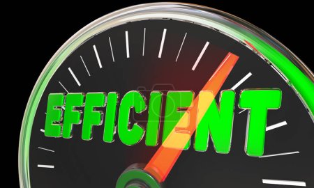 Photo for Efficient Energy Level Efficiency Rate Speedometer Green Power 3d Illustration - Royalty Free Image