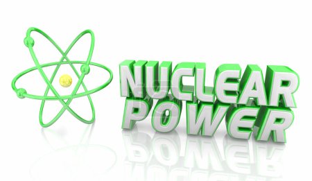 Photo for Nuclear Power Energy Green Fuel Source Symbol 3d Illustration - Royalty Free Image