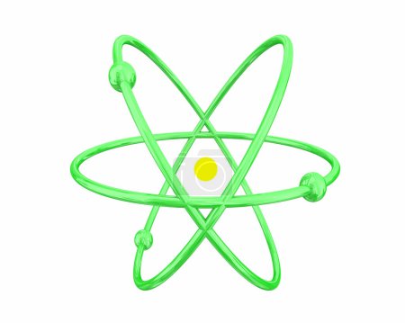 Photo for Nuclear Energy Symbol Atom Nucleus Green Power 3d Illustration - Royalty Free Image
