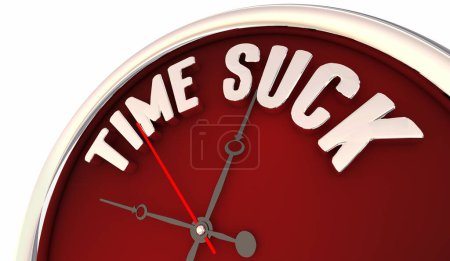 Photo for Time Suck Wasted Moments Seconds Hours Minutes Clock 3d Illustration - Royalty Free Image