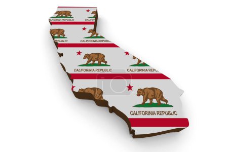Photo for California State Flag Map Travel Background 3d Illustration - Royalty Free Image