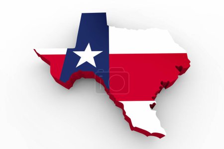 Texas State Flag Map Shape Background 3d Illustration