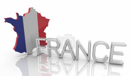 Téléchargez les photos : France Country National Flag Map Icon Background 3d Illustration - en image libre de droit
