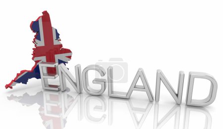 Foto de England United Kingdom UK Great Britain Map Flag 3d Illustration - Imagen libre de derechos