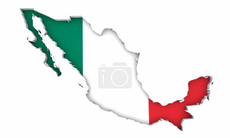 Photo for Mexico Map Flag Bandera Country Nation Background 3d Illustration - Royalty Free Image