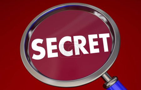 Téléchargez les photos : Secret Magnifying Glass Find Search for Clues Solve Mystery 3d Illustration - en image libre de droit