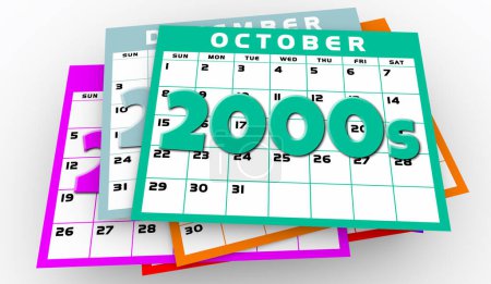 Foto de 2000 Decenio Años Calendario Páginas Generación Tiempo Pasando Era Ilustración 3d - Imagen libre de derechos
