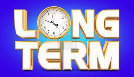 Photo for Long Term Period Time Clock Impact Goal Duration Words 3d Illustration - Royalty Free Image