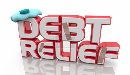Photo for Debt Relief Help Financial Assistance Reduce Money Owed 3d Illustration - Royalty Free Image