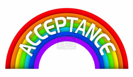 Foto de Aceptación Rainbow LGBTQ Diversity Equity Inclusion DEI Word 3d Illustration - Imagen libre de derechos