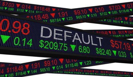 Photo for Default Stock Market Impact Economy Debt Ceiling Limit Crisis 3d Illustration - Royalty Free Image