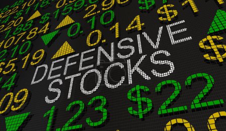 Defensive Stocks Stable Earning Companies Industry Sectors Safe Investment Market 3d Illustration