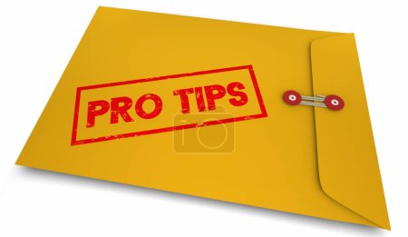 Photo for Pro Tips Yellow Envelope Secrets Advice Help Classified 3d Illustration - Royalty Free Image