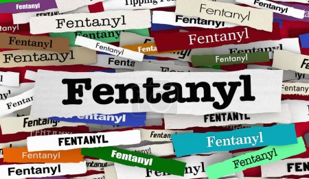 Fentanyl Drug Overdose News Headlines Epidemic Deaths 3d Illustration