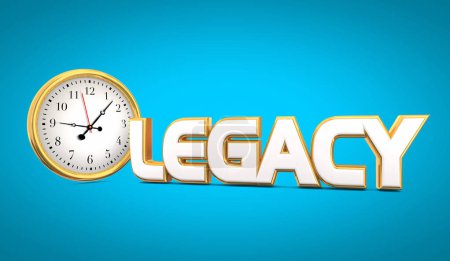 Photo for Legacy Clock Time Tradition Legend Long-Lasting Longevity 3d Illustration - Royalty Free Image