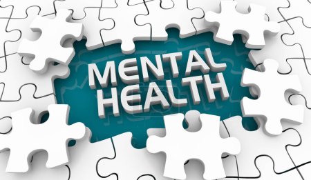 Mental Health Puzzle Wellness Wellbeing Care Therapy Help 3d Illustration