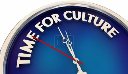 Photo for Time for Culture Clock Heritage Values Beliefs Shared Community 3d Illustration - Royalty Free Image