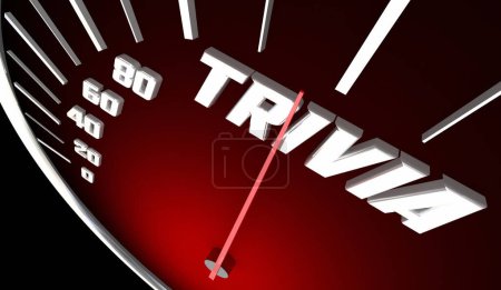 Photo for Trivia Car Speedometer Test Automotive Knowledge Game Contest Quiz 3d Illustration - Royalty Free Image